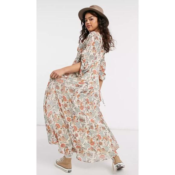 Free People Earth Folk Maxi Dress in Tea Combo - Picture 9 of 11